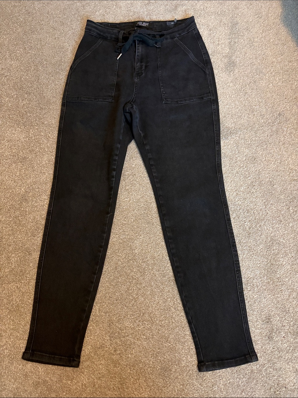 Judy Blue Black Jogger Skinny High-Rise Drawstring Jeans size 9/29